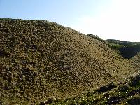 Maiden Castle second line of earthen walls and dry moats - looking south