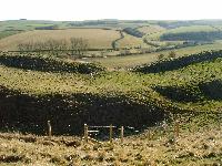 Maiden Castle southern defences - looking SW