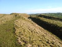 Maiden Castle southern defences - looking SE